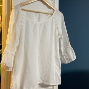 White linen blouse, made in Italy